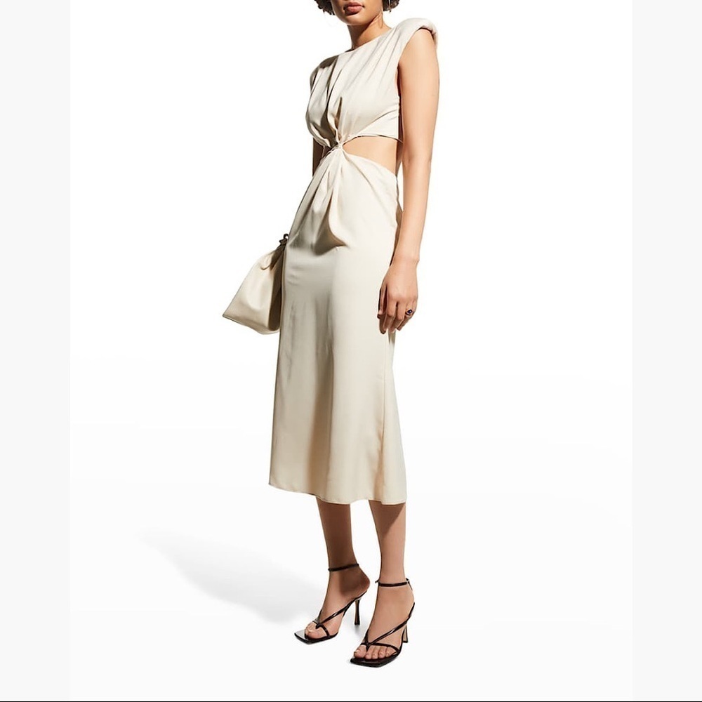 NWT Misha Domenica Strong-shoulder Cutout Dress